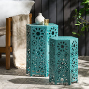 Noble House Eliana side table with wooden finish and modern design, featuring a smooth surface and sturdy base.