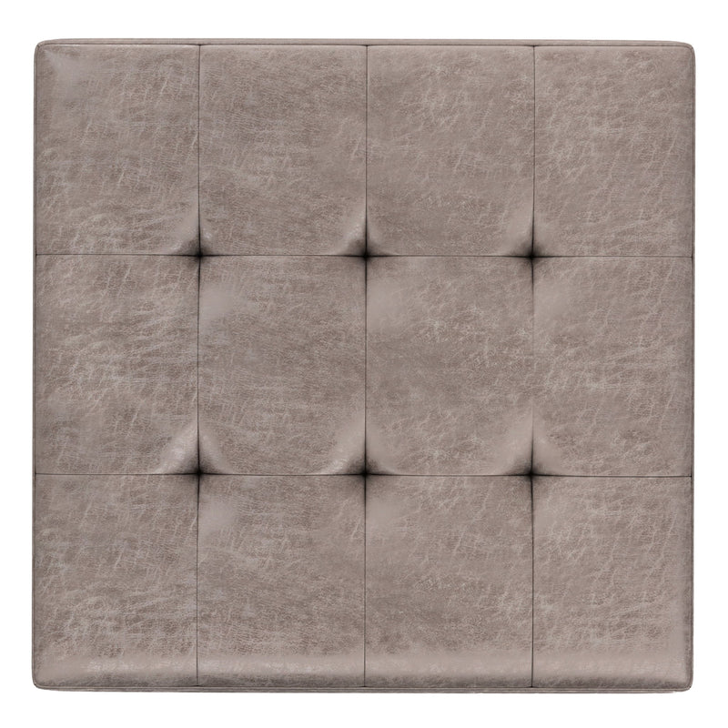 Shay - Large Square Coffee Table Storage Ottoman Mid-Century Style - R&R Furniture Gallery (Fountain Valley, CA)