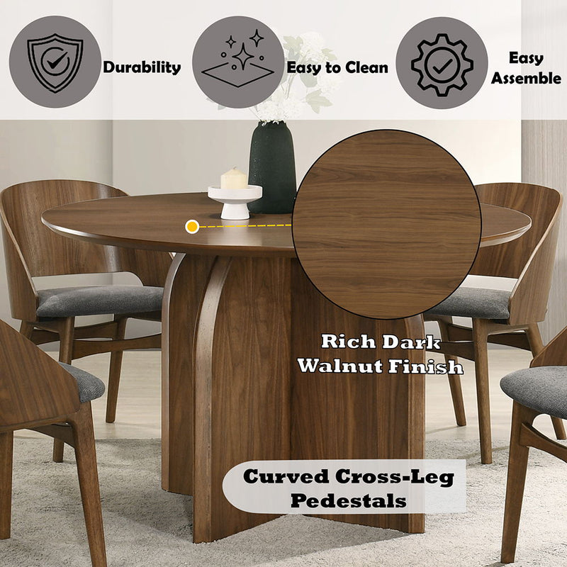 Delmon - Round Dining Table - Dark Walnut - R&R Furniture Gallery (Fountain Valley, CA)