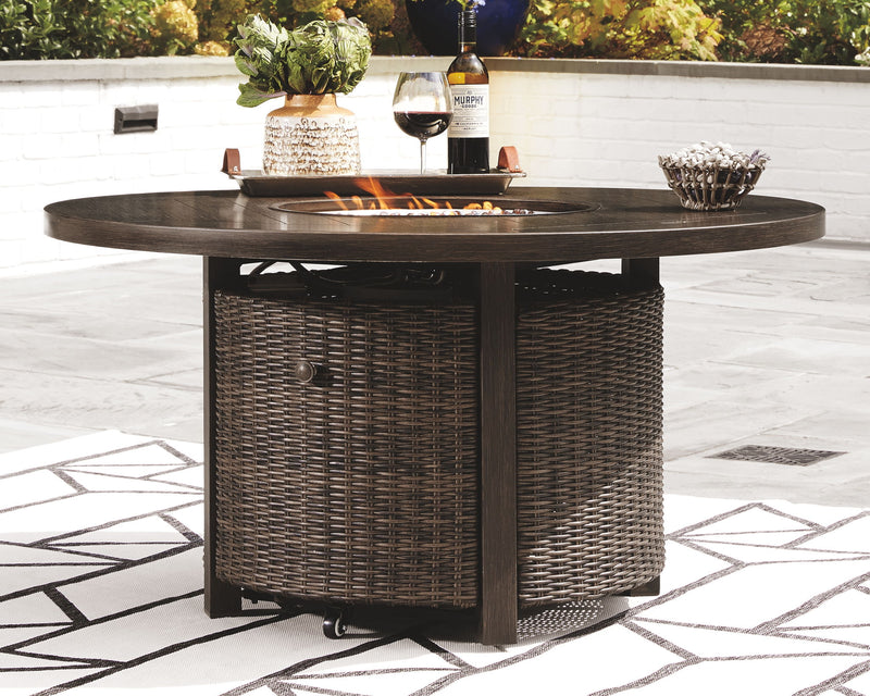 Paradise Trail - Round Fire Pit Table - Medium Brown - R&R Furniture Gallery (Fountain Valley, CA)