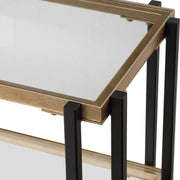 Uttermost Kentmore glass console table with sleek rectangular glass top and modern metal frame, ideal for entryways or living rooms.