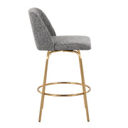 Toriano - Contemporary, Fixed Height Counter Stool With Swivel With Round Footrest (Set of 2) - R&R Furniture Gallery (Fountain Valley, CA)