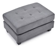 Contemporary upholstered ottoman by Glory Furniture with a plush fabric surface and sleek modern design.