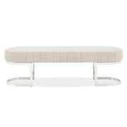 Signature Beds & Benches - Orchid Velvet Accent Bench - Gray / Chrome - R&R Furniture Gallery (Fountain Valley, CA)