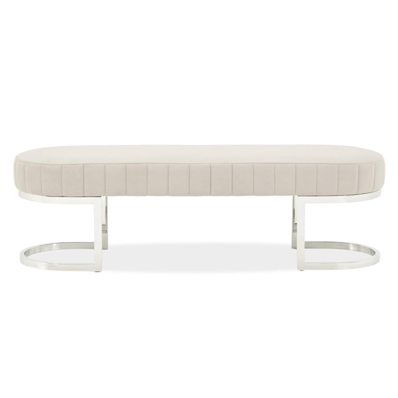 Signature Beds & Benches - Orchid Velvet Accent Bench - Gray / Chrome - R&R Furniture Gallery (Fountain Valley, CA)