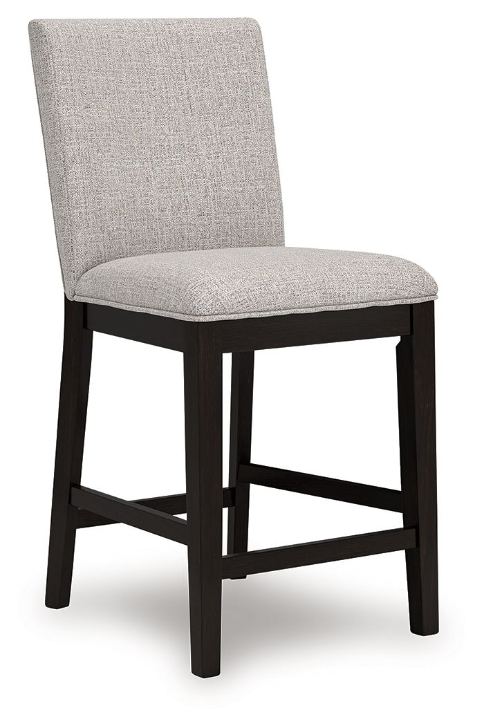 Neymorton - 5 Pc. - Rectangular Dining Room Counter Table, 4 Barstools - Dark Grayish Brown - R&R Furniture Gallery (Fountain Valley, CA)