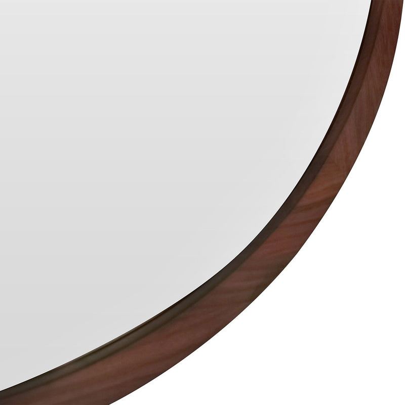 Hausen - Mid-Century Modern Round Accent Wall Mirror - Brown Walnut - R&R Furniture Gallery (Fountain Valley, CA)
