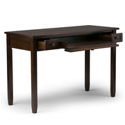 Warm Shaker desk in tobacco brown by Simpli-Home, featuring a classic writing desk design with a smooth wooden finish.