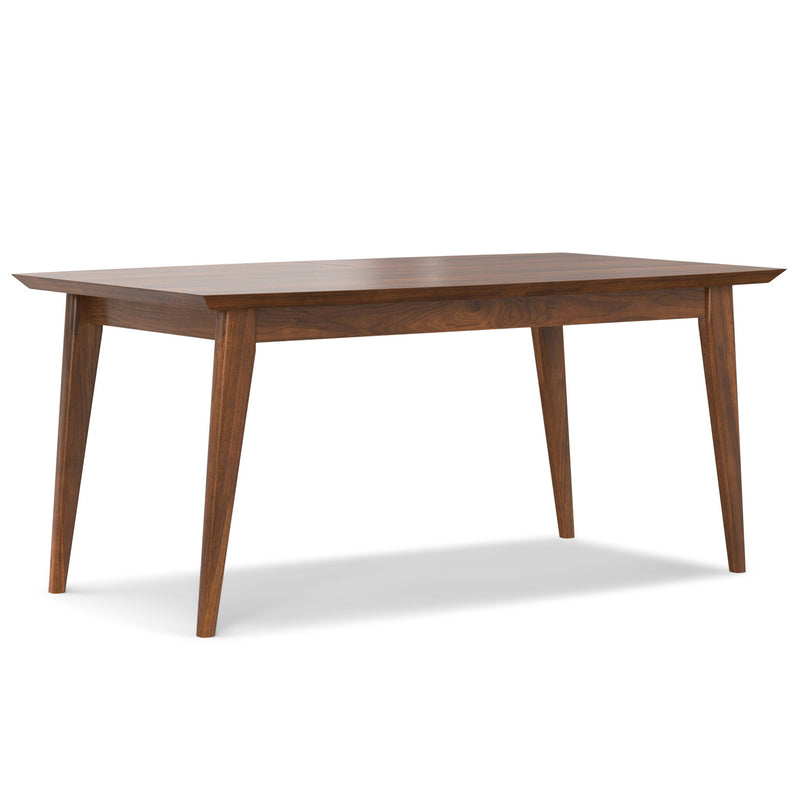 Simpli-Home Draper rectangular dining table with wooden finish, ideal for modern dining room setups.