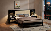 Bed Frame With 2 Nightstands Elegant Design With Lamps - R&R Furniture Gallery (Fountain Valley, CA)