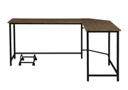 ACME Bambina computer desk with oak top and black metal frame, modern workspace furniture with clean lines and sleek design.