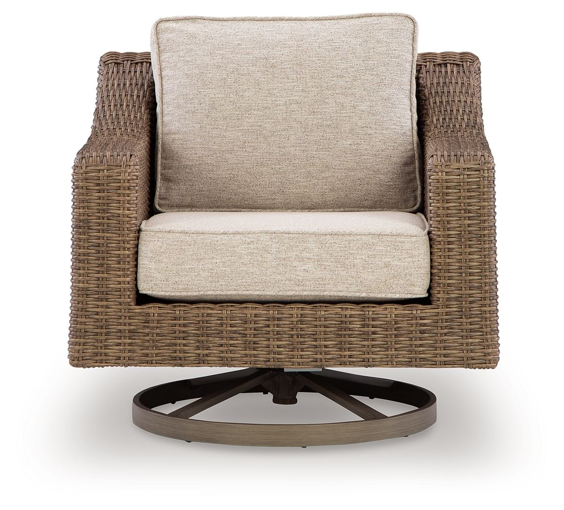 Laguna Heights - Swivel Lounge With Cushion - Beige - R&R Furniture Gallery (Fountain Valley, CA)
