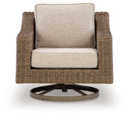 Laguna Heights - Swivel Lounge With Cushion - Beige - R&R Furniture Gallery (Fountain Valley, CA)