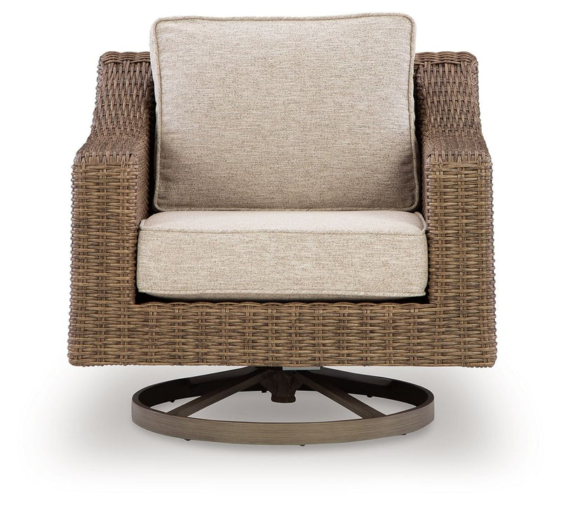 Laguna Heights - Swivel Lounge With Cushion - Beige - R&R Furniture Gallery (Fountain Valley, CA)