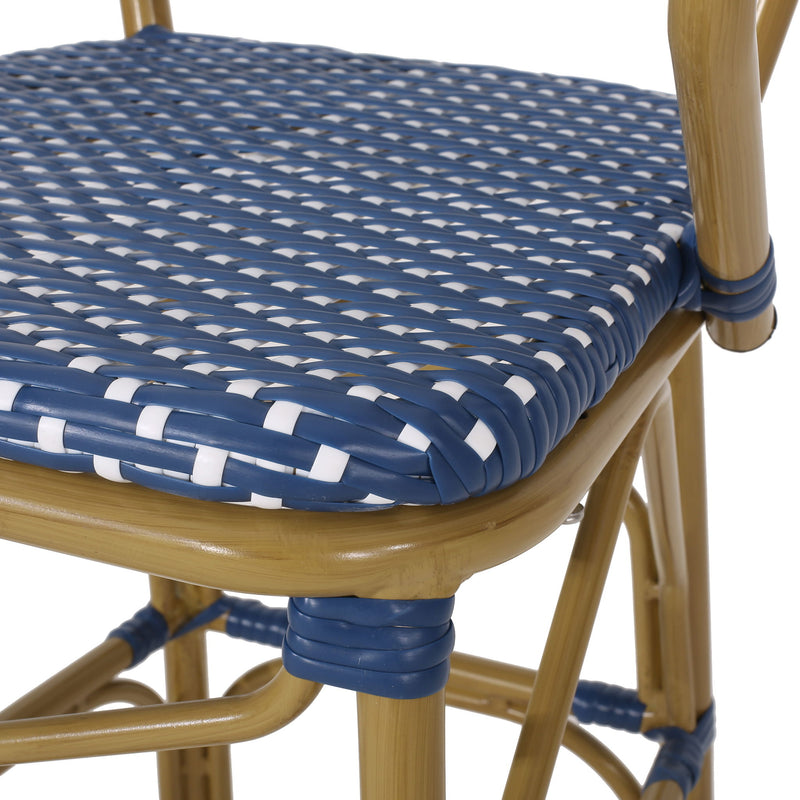 Outdoor Wicker And Aluminum French Barstools (Set of 2) - R&R Furniture Gallery (Fountain Valley, CA)