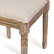 French Country Dining Chair With Rectangular Cane Backrest And Smooth Upholstered Seating - R&R Furniture Gallery (Fountain Valley, CA)