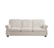 Soft Sofa, Upholstered 3 Seater Couch With High Density Foam, Loose Back Cushions And Turned Legs - R&R Furniture Gallery (Fountain Valley, CA)