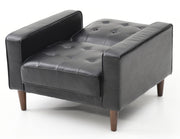 Glory Furniture Andrews futon chair bed with brown fabric and wooden armrests, versatile for seating and sleeping.