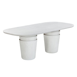 Margot - Faux Plaster Indoor / Outdoor Concrete Dining Table - Light Gray