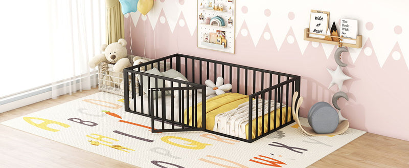 Metal Floor Bed Frame With Fence And Door - R&R Furniture Gallery (Fountain Valley, CA)