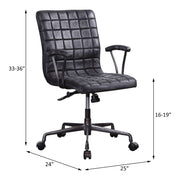 Barack - Office Chair - Vintage Black Top Grain Leather & Aluminum - R&R Furniture Gallery (Fountain Valley, CA)