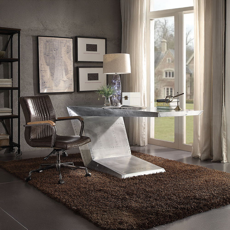 Joslin - Office Chair - Distress Chocolate Top Grain Leather - R&R Furniture Gallery (Fountain Valley, CA)