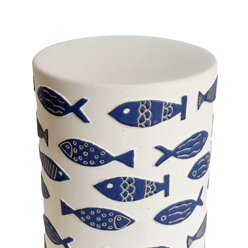 Tempest - Indoor / Outdoor Ceramic Table - Blue Fish - R&R Furniture Gallery (Fountain Valley, CA)