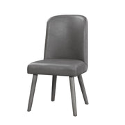 Waylon - Side Chair (Set of 2) - Gray Synthetic Leather & Gray Oak - R&R Furniture Gallery (Fountain Valley, CA)