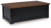 Wildenauer - Lift Top Cocktail Table - Brown / Black - R&R Furniture Gallery (Fountain Valley, CA)
