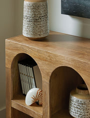 Luzmanacy - Console Sofa Table - Natural Brown - R&R Furniture Gallery (Fountain Valley, CA)