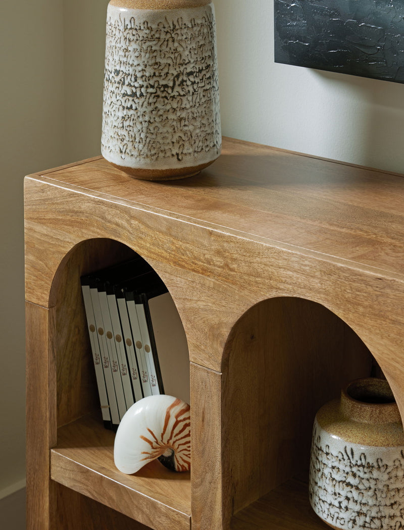 Luzmanacy - Console Sofa Table - Natural Brown - R&R Furniture Gallery (Fountain Valley, CA)