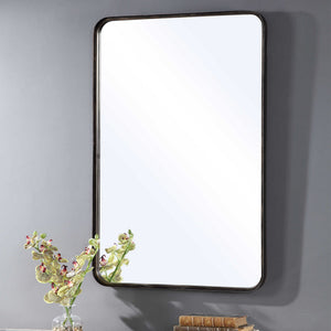 Mirror With Gold Highlights - Rich Dark Bronze