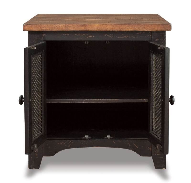 Valebeck - Rectangular End Table - Black / Brown - R&R Furniture Gallery (Fountain Valley, CA)
