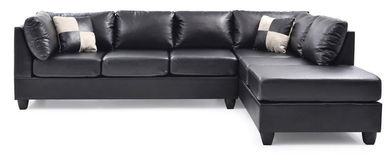 Glory Furniture Malone Comfort Sectional sofa with plush cushions and neutral upholstery in a modern stationary sectional design.