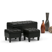 Dover - 3 Piece Storage Ottoman Contemporary Design - R&R Furniture Gallery (Fountain Valley, CA)