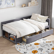 L Shaped Upholstered Platform Bed With Storage And Drawers - R&R Furniture Gallery (Fountain Valley, CA)