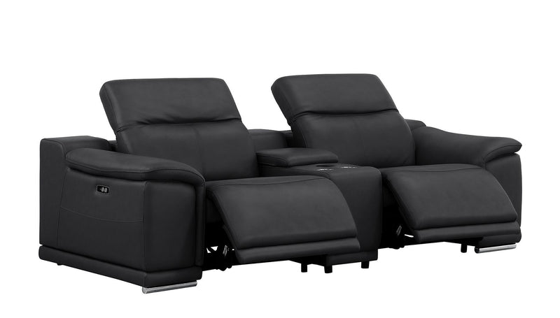 2679 - Power Reclining Sofa, Console Loveseat & Chair Set In Genuine Leather (5 Recliners)