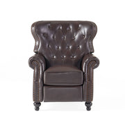 Contemporary Style Push Back Recliner With Button Tufted Stitching And Nailhead Trim - R&R Furniture Gallery (Fountain Valley, CA)