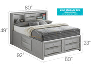 Modern Design Storage Bed With Bookcase Headboard - R&R Furniture Gallery (Fountain Valley, CA)