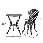 Bono Metal Bistro Set - Black - R&R Furniture Gallery (Fountain Valley, CA)