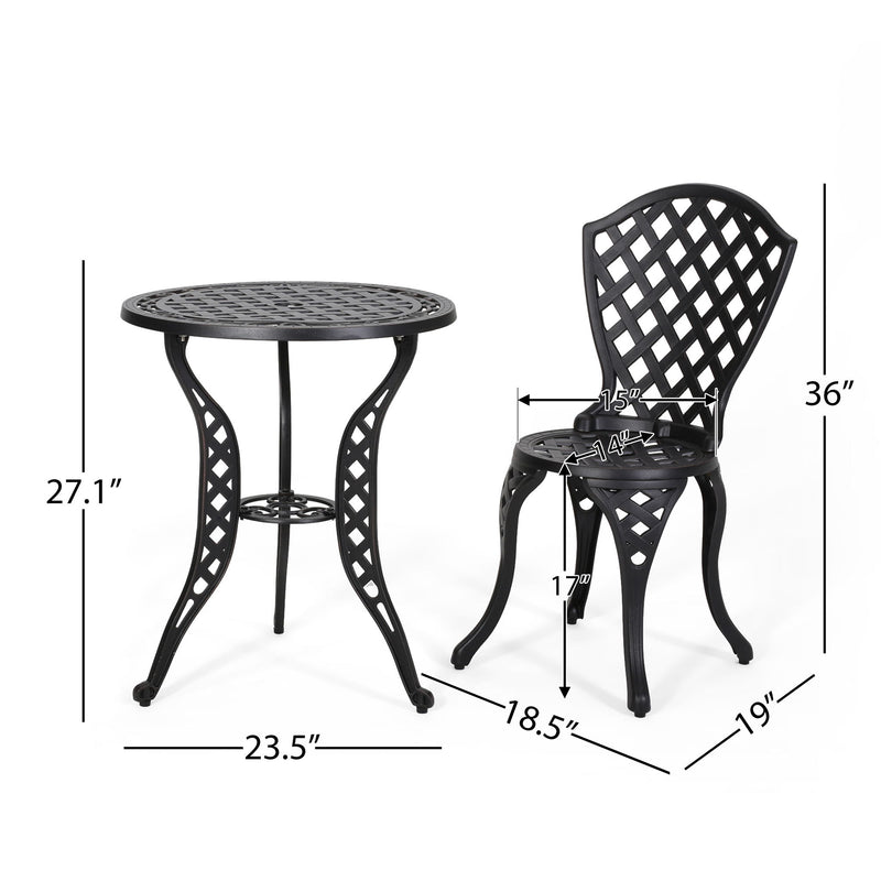 Bono Metal Bistro Set - Black - R&R Furniture Gallery (Fountain Valley, CA)
