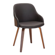 Lumi Source Bacci mid-century modern arm chair with wooden legs and upholstered seat, stylish dining chair for contemporary interiors.