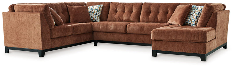 Laylabrook 3-Piece Sectional Sofa with Corner Chaise — Plush Upholstered Living Room Set in Spice