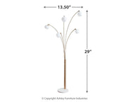 Taliya - Metal Arc Lamp  - Champagne / White - R&R Furniture Gallery (Fountain Valley, CA)
