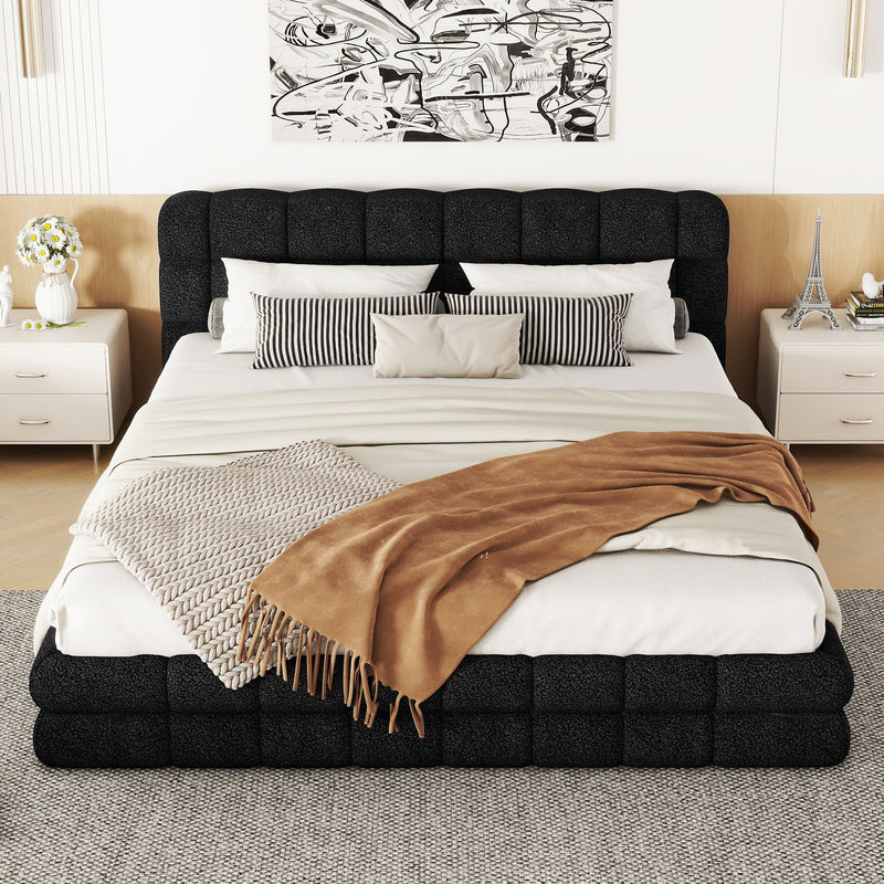 Upholstered Platform Bed With Headboard - R&R Furniture Gallery (Fountain Valley, CA)