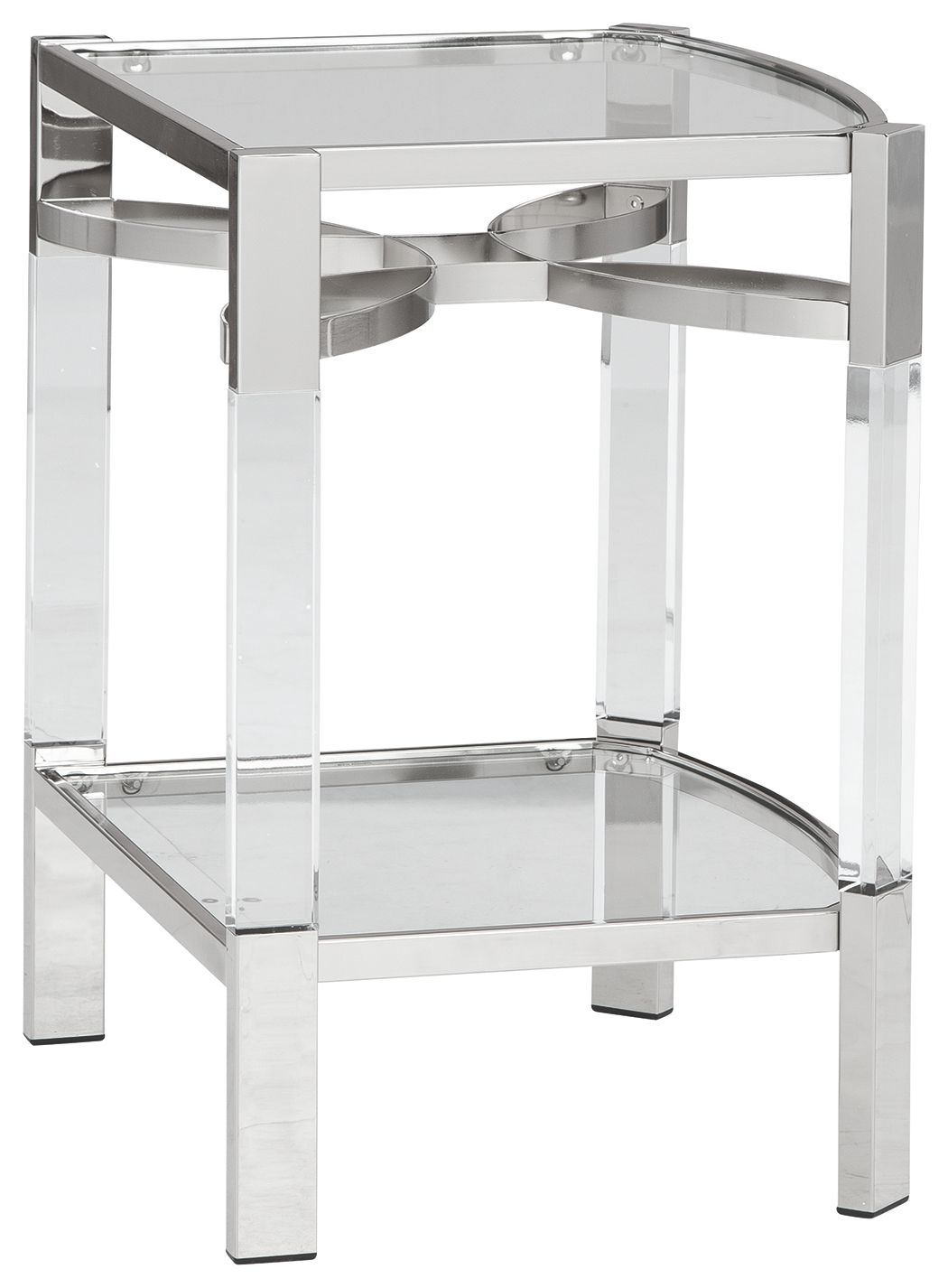 Chaseton - Accent Table - Clear / Silver Finish - R&R Furniture Gallery (Fountain Valley, CA)