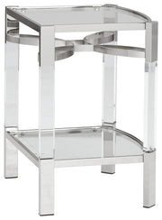Chaseton - Accent Table - Clear / Silver Finish - R&R Furniture Gallery (Fountain Valley, CA)