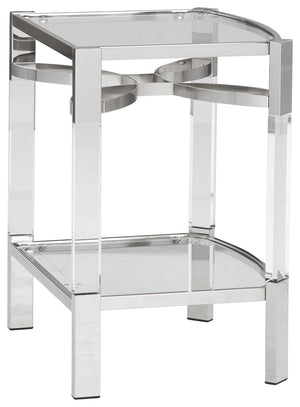 Chaseton - Accent Table - Clear / Silver Finish - R&R Furniture Gallery (Fountain Valley, CA)