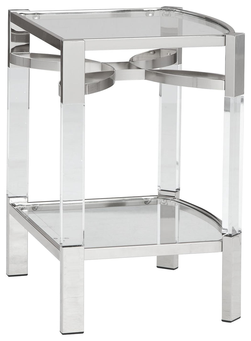 Chaseton - Accent Table - Clear / Silver Finish - R&R Furniture Gallery (Fountain Valley, CA)