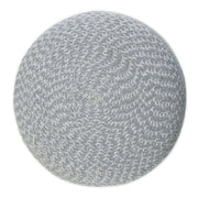 Simpli-Home Bayley round braided accent pouf with versatile design, perfect for living room or bedroom decor.